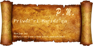 Privári Marióra névjegykártya